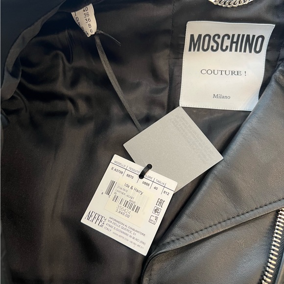 RARE Moschino Harness Leather Biker Jacket - Picture 4 of 5